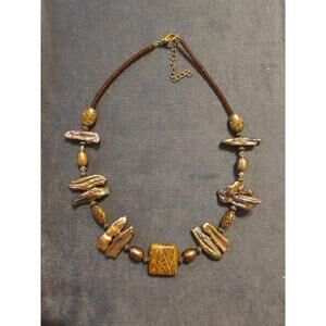 Brown Shell And Bead Necklace